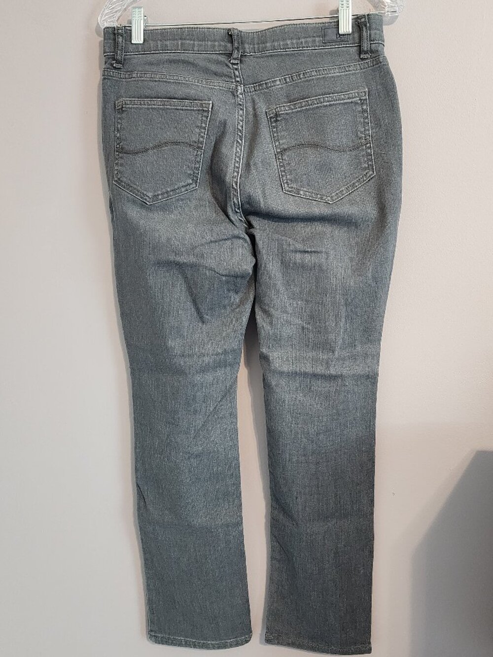 2/$25 Lee Regular Fit Straight Leg Gray Mid Rise Jeans Size 6 Short Petite - Picture 6 of 11